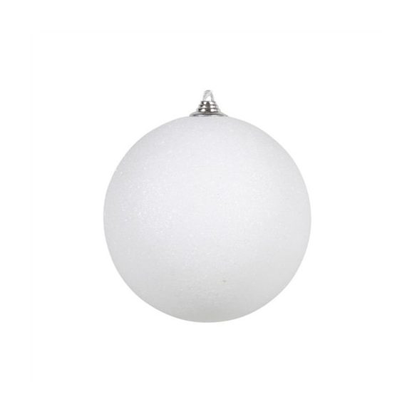 Műanyag gömb 25cm glitteres - Fehér