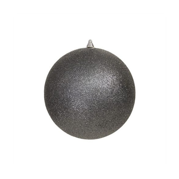 Műanyag gömb 25cm glitteres - Grafitszürke