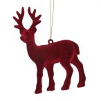 Rénszarvas flokkolt, akasztós 10x13cm - Bordó
