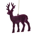 Rénszarvas flokkolt, akasztós 10x13cm - Lila