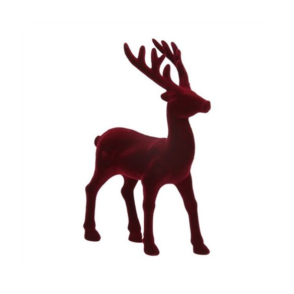 Rénszarvas flokkolt, álló 13,5x21cm - Bordó