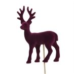 Rénszarvas flokkolt betűzős 10x13cm - Lila S/4