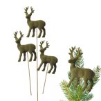 Rénszarvas flokkolt betűzős 10x13cm - Zöld S/4