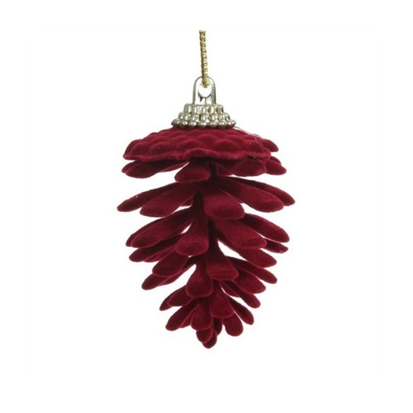 Toboz flokkolt, akasztós 6,5x3,5cm - Bordó S/6