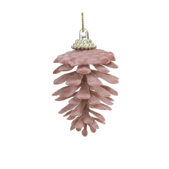 Toboz flokkolt, akasztós 6,5x3,5cm - Rózsaszín S/6