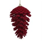 Toboz flokkolt, akasztós 14x8cm - Bordó S/2