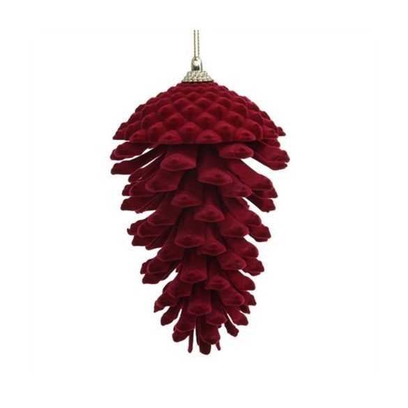 Toboz flokkolt, akasztós 14x8cm - Bordó S/2