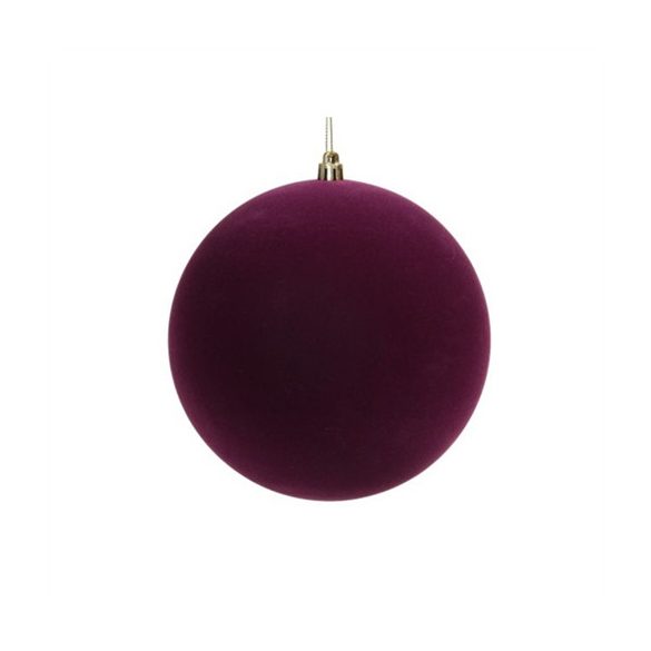 Műanyag gömb 12cm flokkolt - Lila