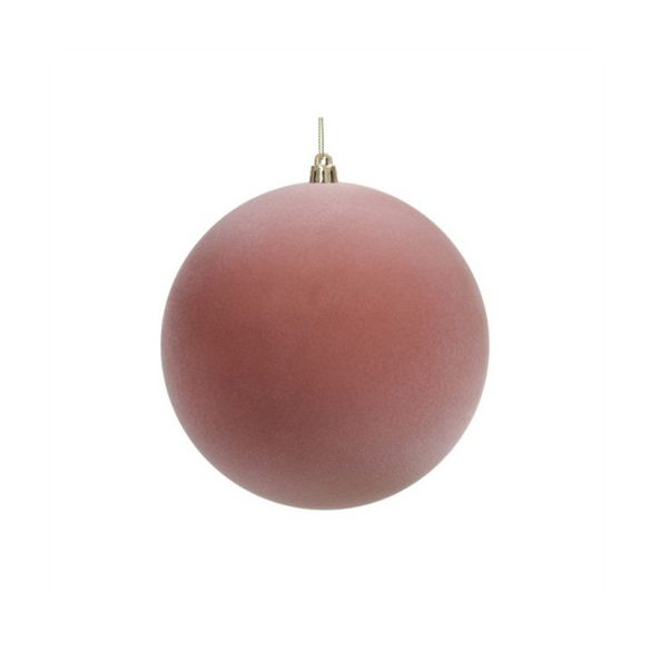 Műanyag gömb 15cm flokkolt - Rózsaszín