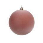 Műanyag gömb 20cm flokkolt - Rózsaszín