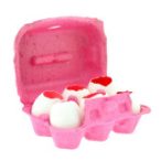 Tojástartó igazi tojásokkal 15,5cm - Rózsaszín