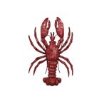 Homár dekor bádog 32,5x21cm akasztható - Piros