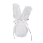 Tojás nyúl füllel betűzős 16 cm - Fehér S/2