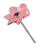 Virág betűzős kerámia 7cm - Mályva