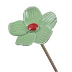 Virág betűzős kerámia 7,5cm - Zöld