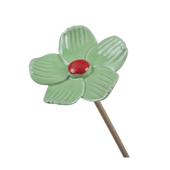 Virág betűzős kerámia 7,5cm - Zöld