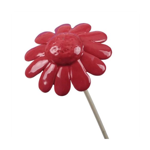 Virág betűzős kerámia 7,5cm - Piros