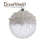 Gömb 8cm x3 üveg gyöngy díszítéssel