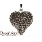 Szív üveg akasztós 8cm  S/2