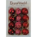 Fenyődísz fém 4cm bordó