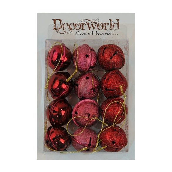 Fenyődísz fém 4cm bordó