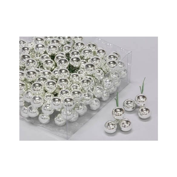 Gömb betűzős üveg 2cm fényes - Ezüst S/144