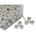 Gömb betűzős üveg 2,5 cm - Ezüst fényes S/144