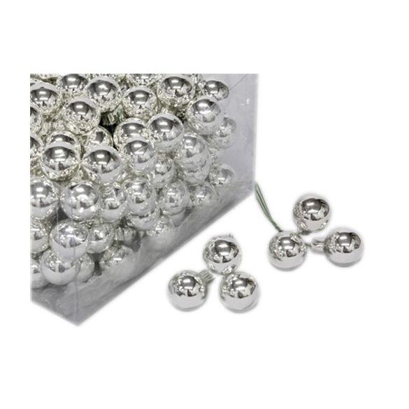 Gömb betűzős üveg 2,5 cm - Ezüst fényes S/144