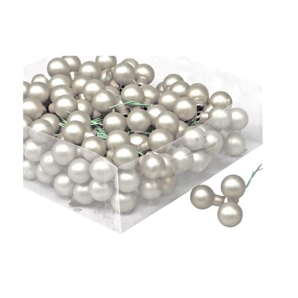 Gömb betűzős üveg 2cm matt - Ezüst S/144