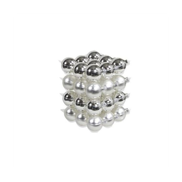 Gömb üveg 5,7 cm ezüst fényes-matt S/36