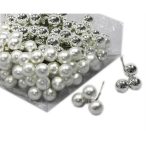 Gömb betűzős üveg 2cm fényes-matt - Ezüst S/144