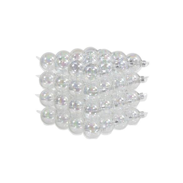 Üveggömb átlátszó szivárványos 4 cm S/64