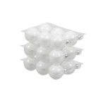 Gömb üveg 4 cm fehér fényes S/18 db