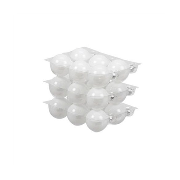 Gömb üveg 4 cm fehér fényes S/18 db