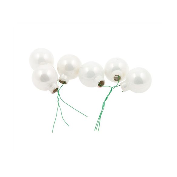 Gömb betűzős üveg 2cm fehér fényes S/144