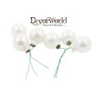 Gömb betűzős üveg 2,5 cm - Fehér fényes S/144db