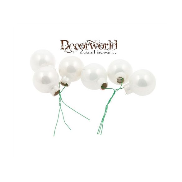 Gömb betűzős üveg 2,5 cm - Fehér fényes S/144db