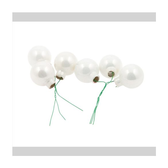 Gömb betűzős üveg 2cm fehér matt S/12