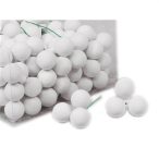 Gömb betűzös üveg 2,5cm fehér matt S/6