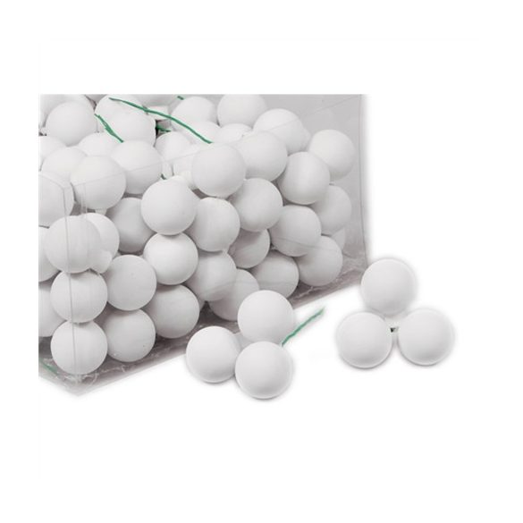 Gömb betűzös üveg 2,5cm matt - Fehér S/144