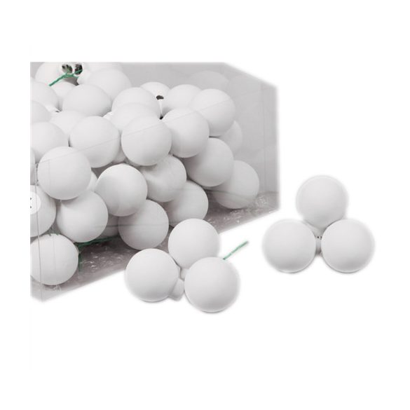 Gömb betűzős üveg pick 3cm - Fehér Matt S/72