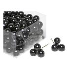 Gömb betűzös üveg 2,5cm fekete fényes S/144