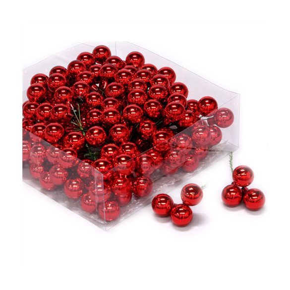 Gömb betűzős üveg 2 cm fényes S/144 - Piros