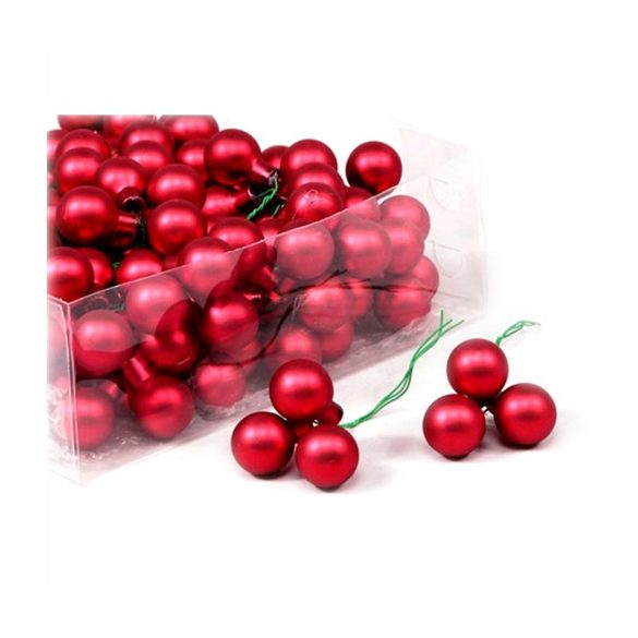 Gömb betűzős üveg 2cm piros matt S/144