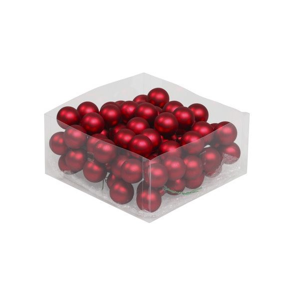 Gömb betűzős üveg 2,5 cm - Piros matt S/144