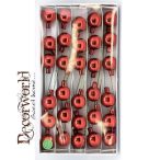 Üveggömb betüzős 40mm - Fényes bordó S/30