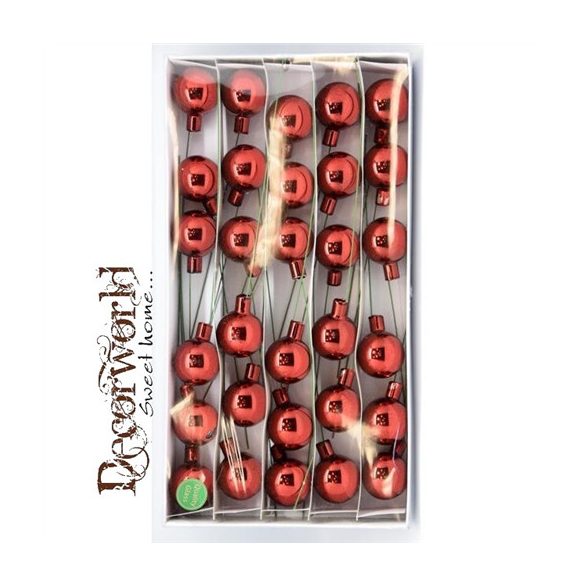 Üveggömb betüzős 40mm - Fényes bordó S/30