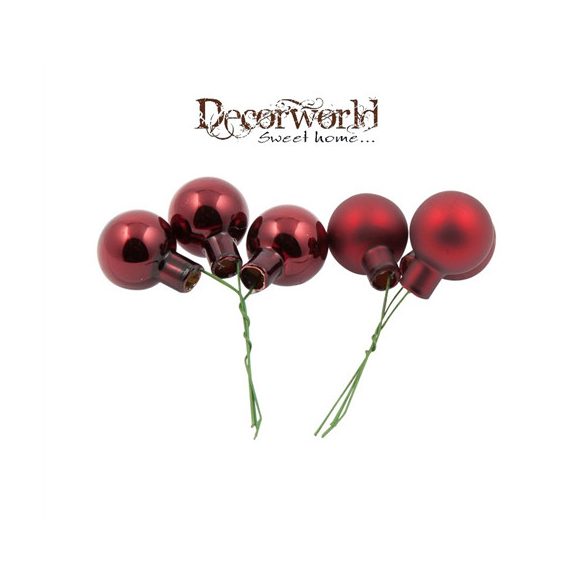 Gömb betűzős üveg 2 cm - Bordó fényes-matt S/12