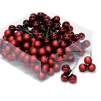 Gömb betűzős üveg 2cm fényes-matt S/144db - Bordó