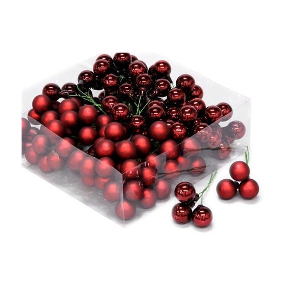 Gömb betűzős üveg 2cm fényes-matt S/144db - Bordó